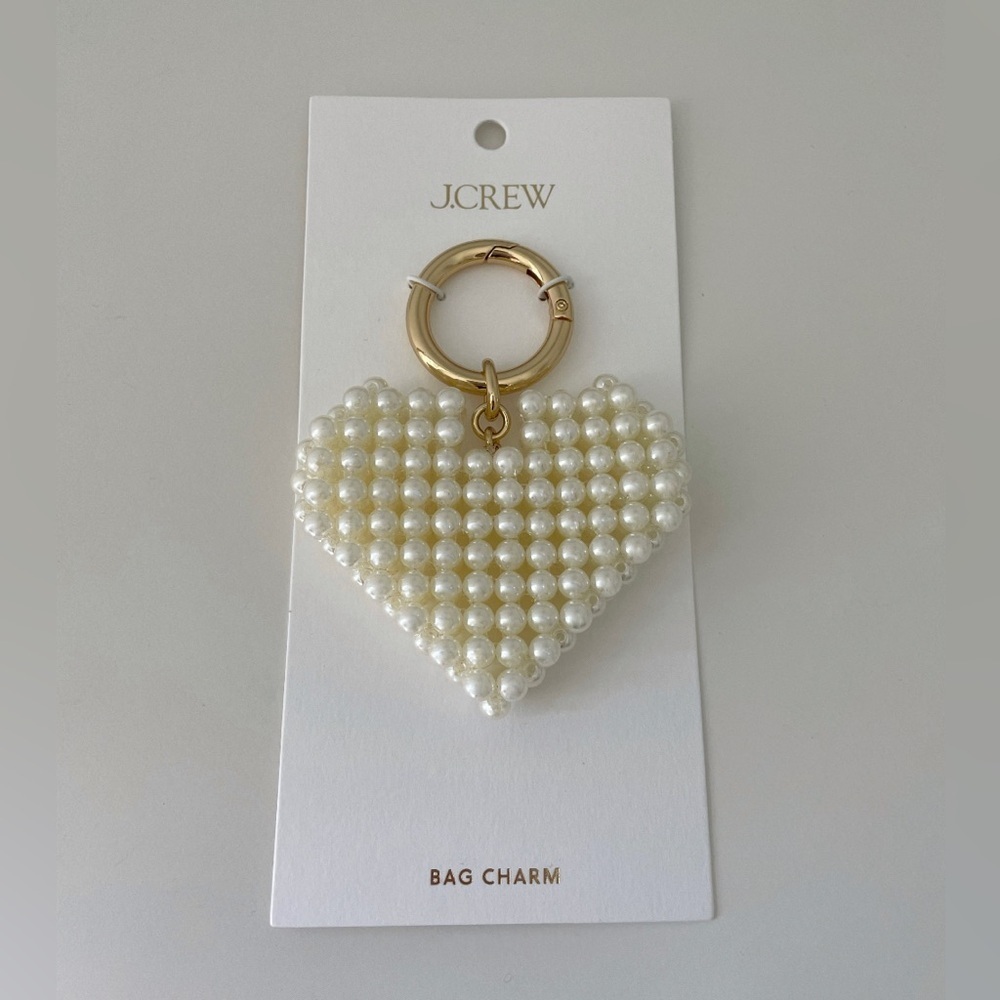 J.Crew Pearl Heart Bag Charm